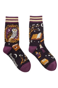 Supervisor OwlFred Crew Socks -Vampirefreaks Sale Store spooky autumn socks