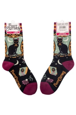 Dutchess Shadowfloof's Mew World Order Crew Socks -Vampirefreaks Sale Store spooky black cat socks