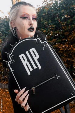 RIP Tombstone Backpack -Vampirefreaks Sale Store spooky goth purse