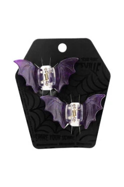 Bat Med Claw Clip Set [Purple] -Vampirefreaks Sale Store spooky hair claws