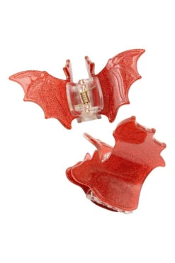 Bat Med Claw Clip Set [Red Glitter]