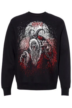 Naughty List Krampus Sweatshirt -Vampirefreaks Sale Store spooky krampus sweatshirt blank sleeves