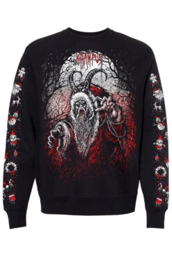 Naughty List Krampus Sweatshirt -Vampirefreaks Sale Store spooky krampus sweatshirt xmas sleeves