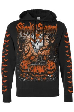 Spooky Season Hoodie -Vampirefreaks Sale Store spooky season pullover hoodie orange bats