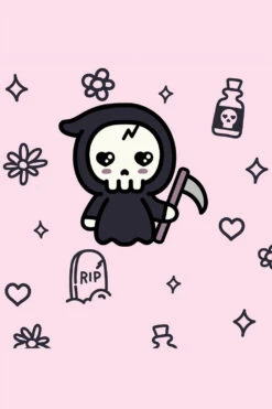 Pastel Goth Grim Reaper Crew Socks -Vampirefreaks Sale Store spooky sweet socks