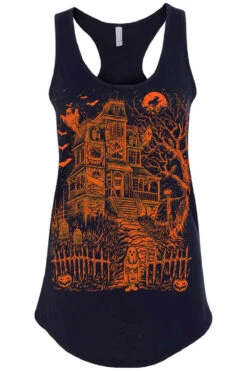 Haunted Mansion T-shirt [PUMPKIN ORANGE] -Vampirefreaks Sale Store spooky tank top