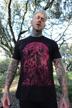 Three-Headed Werewolf T-shirt [WINE RED] -Vampirefreaks Sale Store spooky tshirts