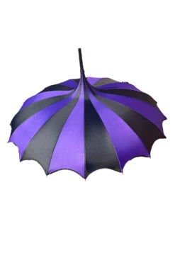 Batwing Pagoda Umbrella [BLACK/DARK PURPLE] -Vampirefreaks Sale Store spooky umbrella
