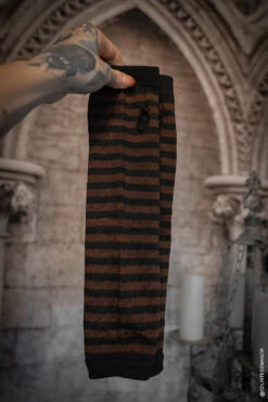 Steampunk Striped Arm Warmers [BLACK/BROWN] -Vampirefreaks Sale Store steampunk gloves 3dff6a0d f1b2 4f8f 8d37 fb8b75aafdfc