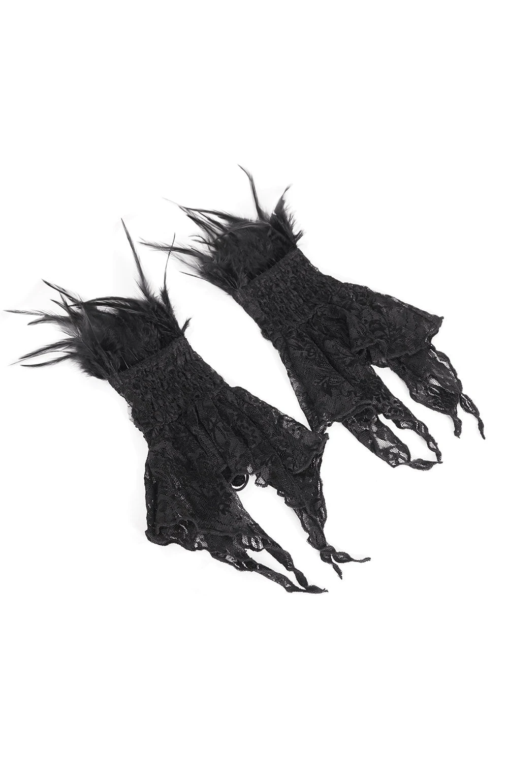Raven Feather Gothic Gloves 7 Raven Feather Gothic Gloves - Image 7