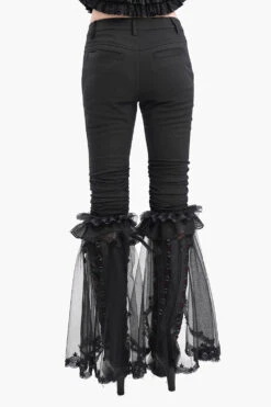 Black Mast Ruffle Flared Pants -Vampirefreaks Sale Store steampunk pants