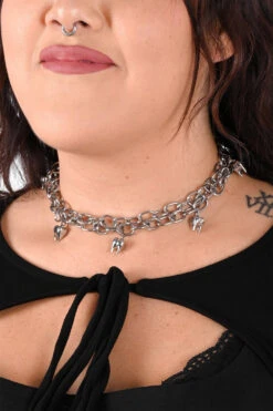 Stacked Tooth Choker -Vampirefreaks Sale Store steel creepy jewerly