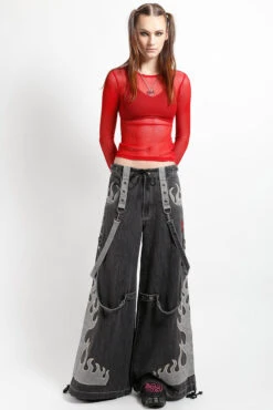 Tripp NYC Flame Dark Street Pants [BLACK DENIM] -Vampirefreaks Sale Store streetgoth pants 0a7ee18e 94b6 4f83 acf0 31252861432b