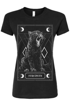 Strength Kitty Tarot T-shirt -Vampirefreaks Sale Store strength kitty womens tshirt