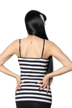 Skull Striped Lace Cami Top -Vampirefreaks Sale Store striped camisole