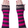 Striped Mesh Gloves [BLACK/PINK]