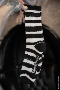 Creepy Crew Socks [Bone/Black Stripes]