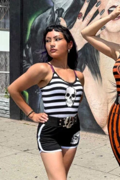 Skull Striped Lace Cami Top -Vampirefreaks Sale Store striped top d180f103 b946 4364 af88 01eef55ab486