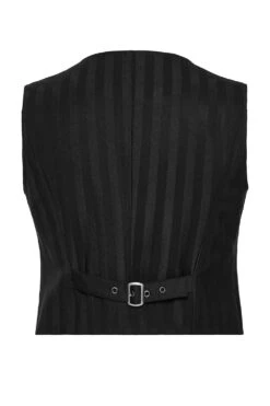 Sweeney Striped Waistcoat [Black] -Vampirefreaks Sale Store striped vest