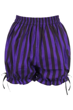 Striped Bloomers [Purple/Black] -Vampirefreaks Sale Store striped womens shorts