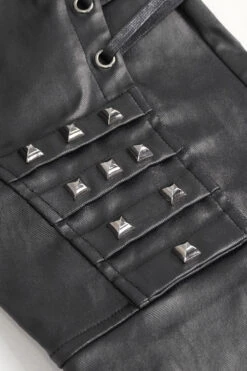 Studded Vegan Leather Pants -Vampirefreaks Sale Store studded