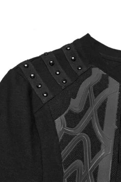 Cybertron Techwear Short Sleeve Shirt -Vampirefreaks Sale Store studded gothic short sleeve mens shirt
