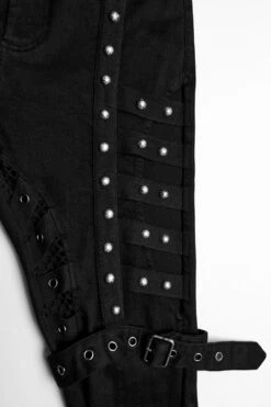 Abyss Fishnet Cutout Skinny Jeans -Vampirefreaks Sale Store studded jeans