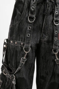 Tripp NYC Denim Strap Pants [Black Ink Wash] -Vampirefreaks Sale Store studded jeans a811032d 9139 48fc b3f5 134e23748cbc