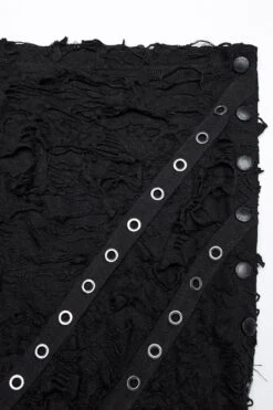 Black Death Tattered Mask Top -Vampirefreaks Sale Store studded shirt