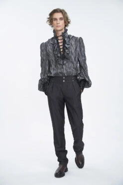 Boneash Striped Pants -Vampirefreaks Sale Store sweeney todd style mens