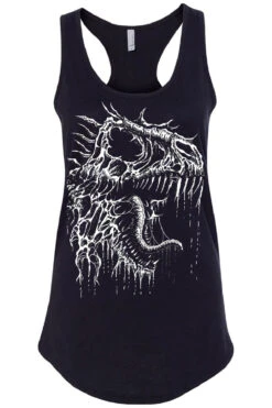 Extinction | Dinosaur Bones T-shirt -Vampirefreaks Sale Store t rex skull racerback tank black front resize 101c5841 b953 4f68 8b32 c5d45e494470