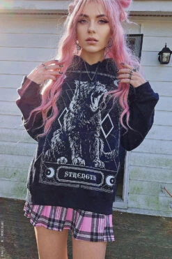 Strength Kitty Tarot Hoodie -Vampirefreaks Sale Store tarot hoodie