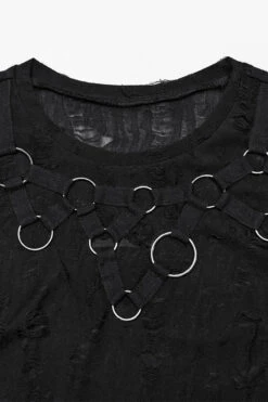 Vampyre Huntress Distressed Tank Top -Vampirefreaks Sale Store tattered grunge crop top