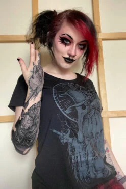 Plague Doctor T-shirt [GREY ASHES] -Vampirefreaks Sale Store tattoo shirt