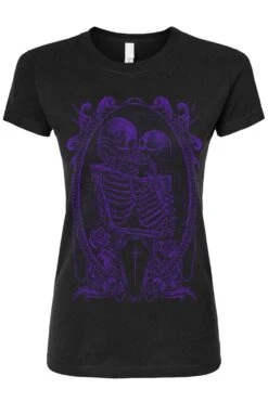 Til Death Do Us Part T-shirt [PURPLE] -Vampirefreaks Sale Store til death purple skeleton womens tshirt