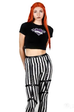 Black And White Striped High Waisted Leggings -Vampirefreaks Sale Store too fast