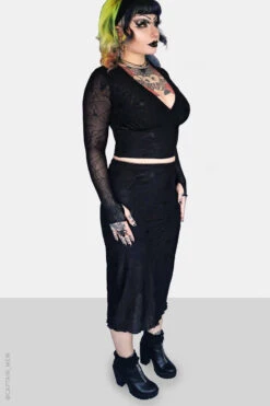 Spinnerette V-Neck Top 19 Spinnerette V-Neck Top -Vampirefreaks Sale Store trad goth top