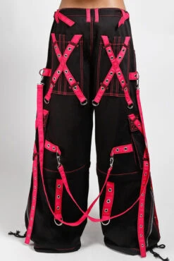 Tripp NYC X-Strap Zip Off Pants [Black/Pink] -Vampirefreaks Sale Store tripp cybergoth pants