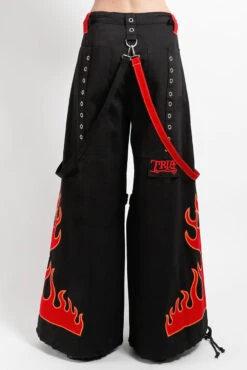 Tripp NYC Flame Dark Street Pants [BLACK/RED] -Vampirefreaks Sale Store tripp nyc pants