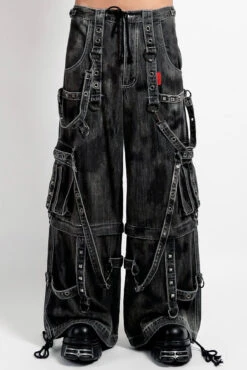 Tripp NYC Denim Strap Pants [Black Ink Wash]