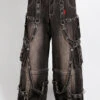 Tripp NYC Denim Strap Pants [Black Dirty Wash]