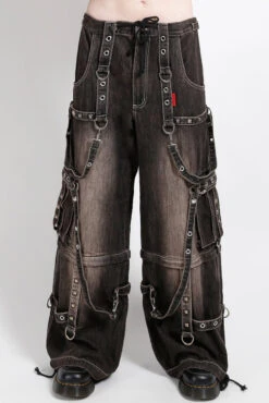 Tripp NYC Denim Strap Pants [Black Dirty Wash]