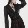 Crumbling Statues Romantic Ruffled Top -Vampirefreaks Sale Store v neck top