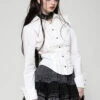 Candelabra Ruffle Button Up Shirt [Ghost White] -Vampirefreaks Sale Store vampire blouse 11577e86 6efd 4919 8b8b aec680b420c5