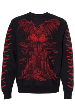 Vampire Castle Sweatshirt W/ Bat Sleeves [BLOOD RED]