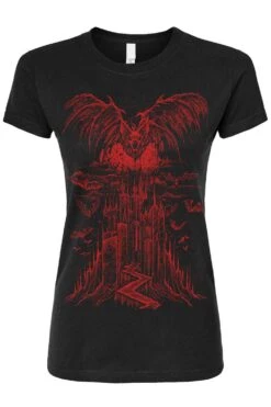 Vampire Castle T-shirt [BLOOD RED] -Vampirefreaks Sale Store vampire castle red womens tshirt