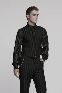 Sweeney Striped Waistcoat [Black] -Vampirefreaks Sale Store vampire fashion a98bfd55 5cd3 4e0b aad5 0bb734d35201