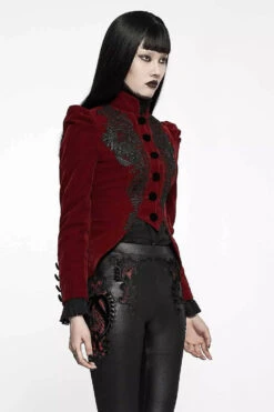 Red Death Victorian Goth Cropped Coat 8 Red Death Victorian Goth Cropped Coat -Vampirefreaks Sale Store vampire goth jacket
