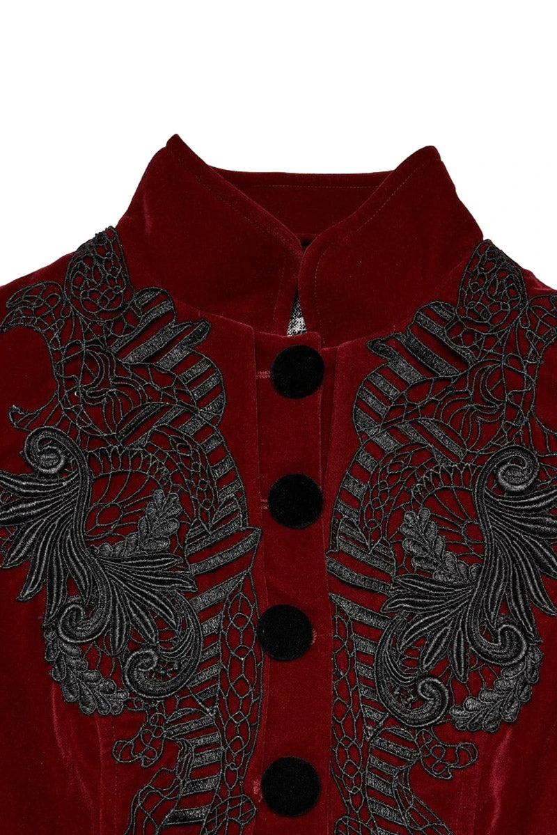 Red Death Victorian Goth Cropped Coat 6 Red Death Victorian Goth Cropped Coat - Image 6