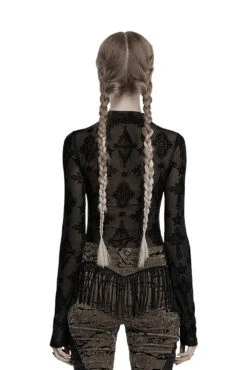 Cathedral Crosses Mesh Top -Vampirefreaks Sale Store vampire mesh shirt